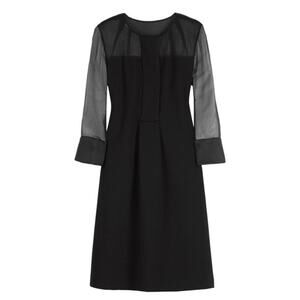 DVF Black Abaje Wool Shift Dress Pockets 6 Diane